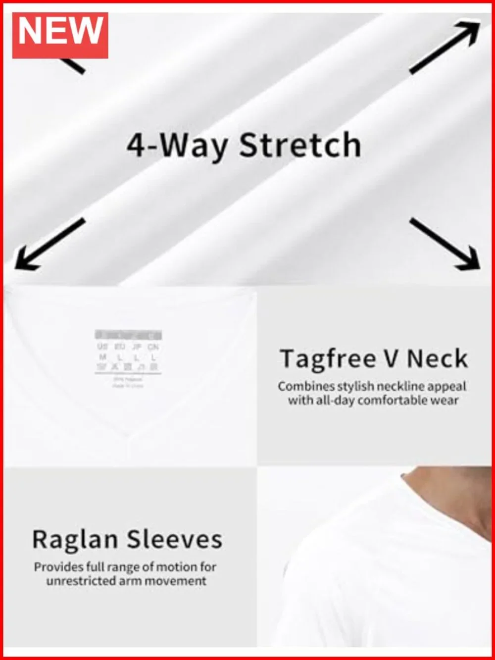 UPF 50+ Men's Rash Guard V-Neck Swim Shirt Quick-Dry 4-Way Stretch